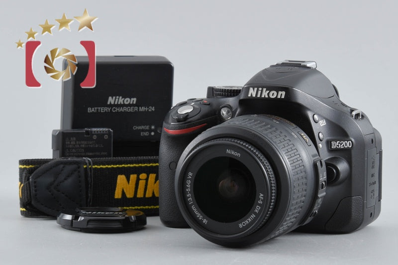 Nikon D5200 Black 24.1 MP DSLR Camera 18-55 VR Lens