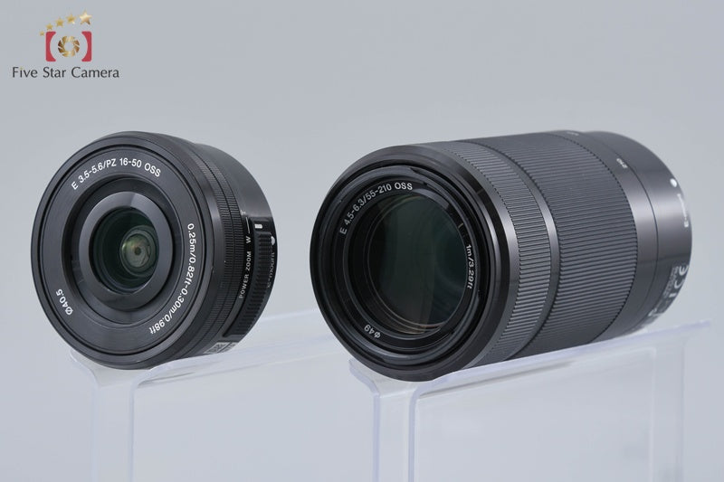 Sony α5100 ILCE-5100 Black 24.3 MP 16-50 55-210 Lenses [Multiple Languages]