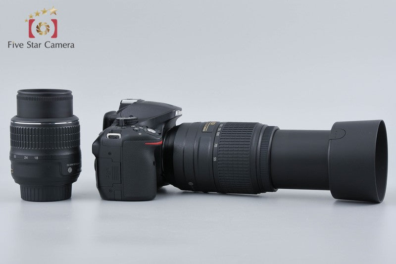 Nikon D5200 Black 24.1 MP Digital SLR Camera 18-55 55-300 Lenses