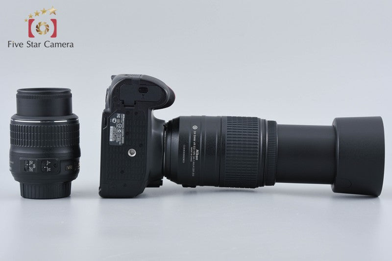 Nikon D5200 Black 24.1 MP Digital SLR Camera 18-55 55-300 Lenses