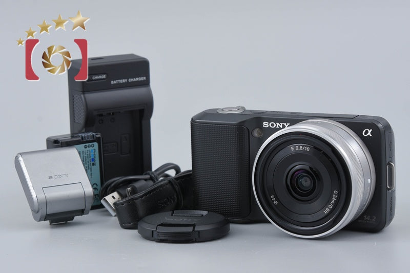 Sony Alpha α NEX-3 Black 14.2 MP 16mm Lens [Japanese Language Only]
