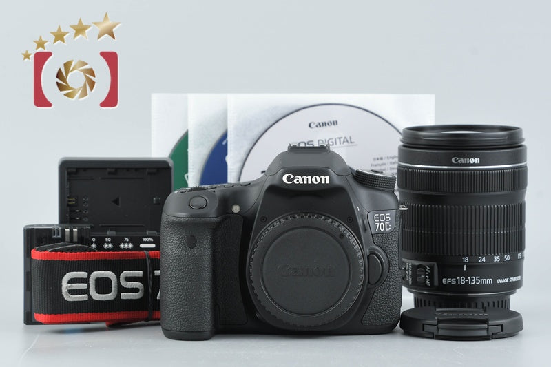 "Shutter count 87" Canon EOS 70D 20.2 MP DSLR EF-S 18-135 IS STM Lens