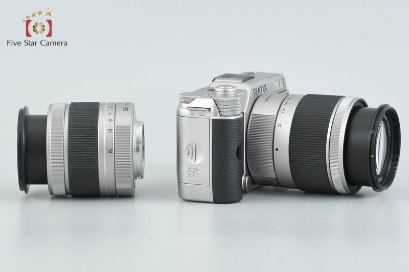 "Count 510" PENTAX Q10 Silver 12.4 MP Digital Camera 5-15 15-45 Lenses w/ Box