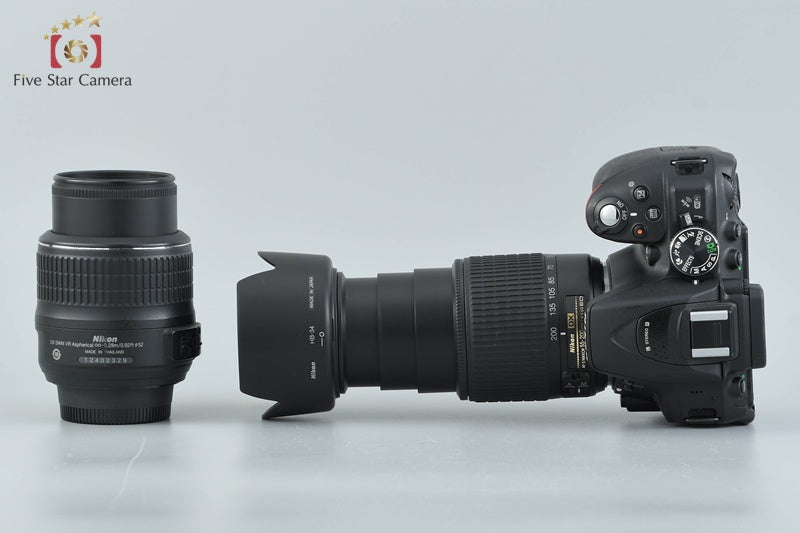 Nikon D5300 Black 24.2 MP DSLR Camera 18-55 55-200 Lenses