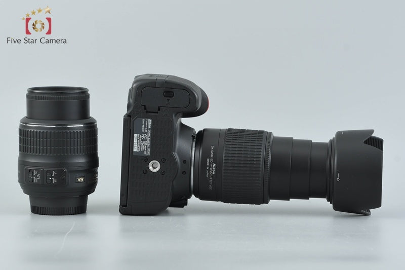 Nikon D5300 Black 24.2 MP DSLR Camera 18-55 55-200 Lenses