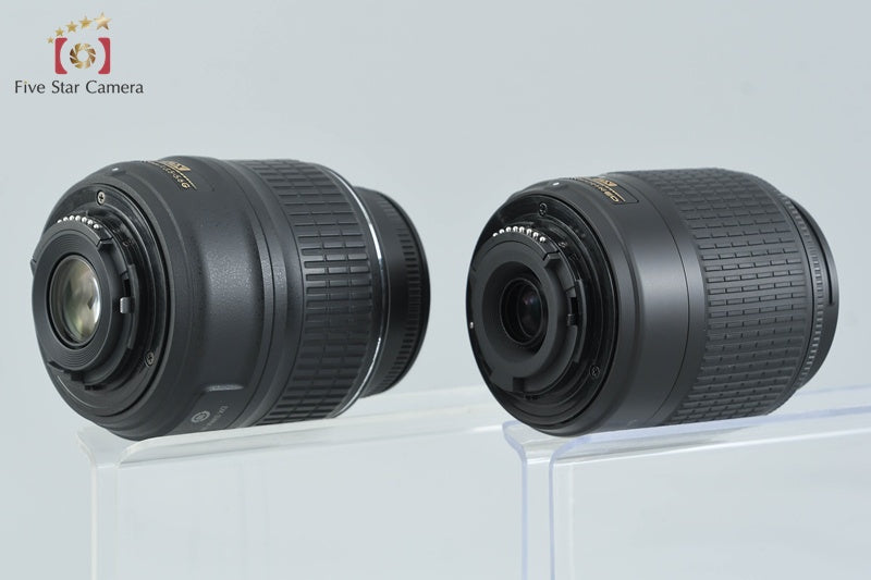 Nikon D5300 Black 24.2 MP DSLR Camera 18-55 55-200 Lenses