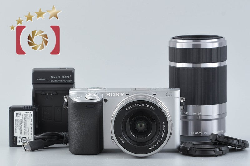 Sony α6400 ILCE-6400 Silver 24.2 MP 16-50 55-210 Lenses [Japanese Language Only]