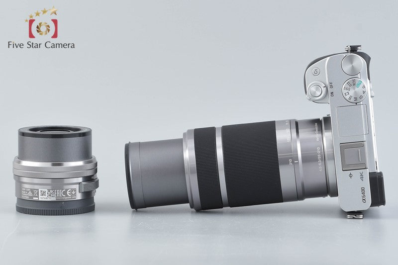 Sony α6400 ILCE-6400 Silver 24.2 MP 16-50 55-210 Lenses [Japanese Language Only]