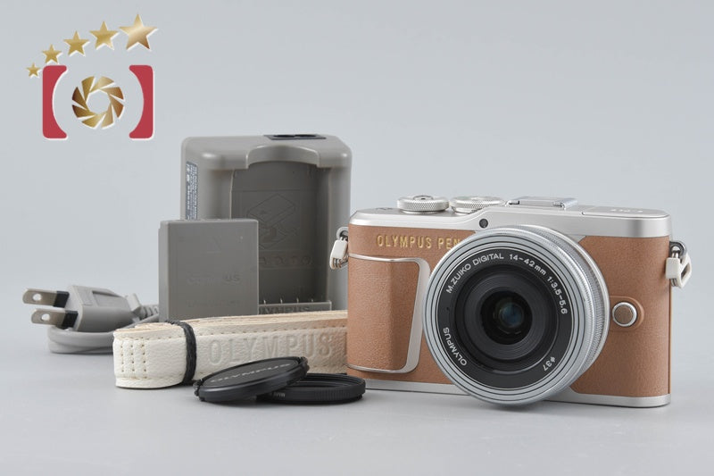 "Count 1,633" Olympus E-PL9 Brown 16.1 MP Mirrorless Camera 14-42 EZ Lens