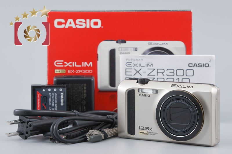 Casio HIGH SPEED EXILIM EX-ZR300 Gold 16.1 MP Digital Camera w/ Box
