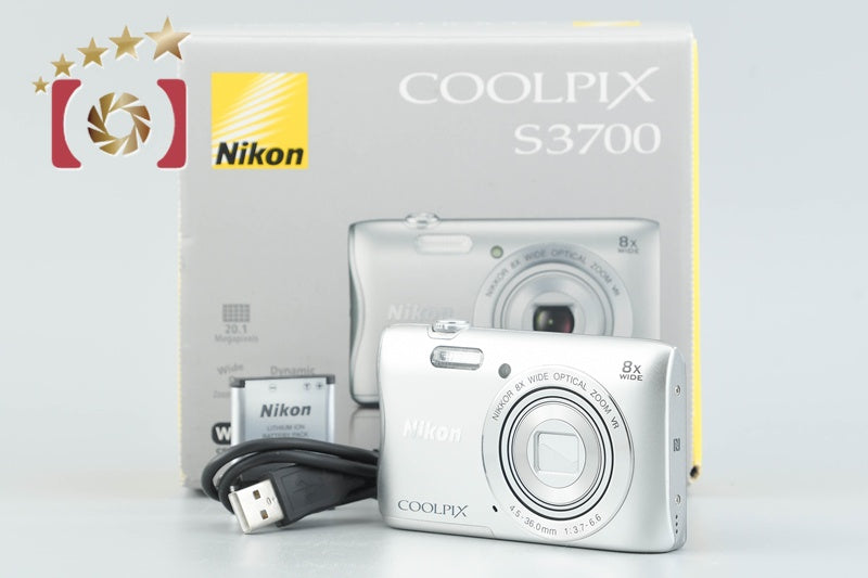 Nikon COOLPIX S3700 Silver 20.1 MP Digital Camera w/ Box
