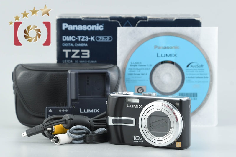 Panasonic LUMIX DMC-TZ3 Black 7.2 MP Digital Camera w/ Box