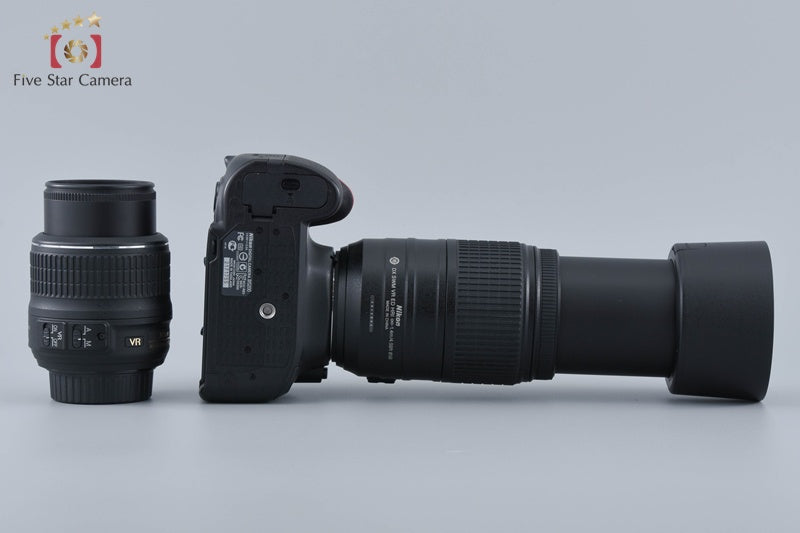 "Count 5,638" Nikon D5200 Black 24.1 MP Digital SLR Camera 18-55 55-300 Lenses
