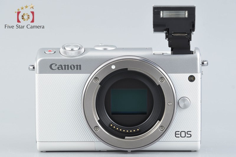 Canon EOS M100 White 24.2 MP Digital Camera EF-M 15-45 55-200 Lenses