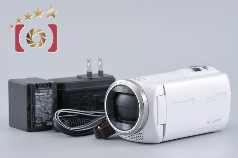 Panasonic HC-V360MS 16GB 90x Zoom 2.2 MP White Digital HD Camcorder