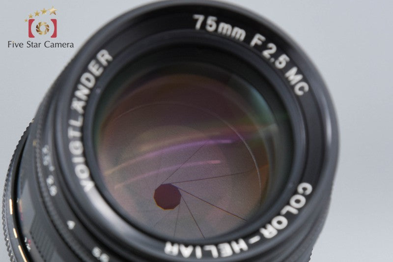 Voigtlander COLOR-HELIAR 75mm f/2.5 MC Black L39 LTM Leica Thread Mount Lens
