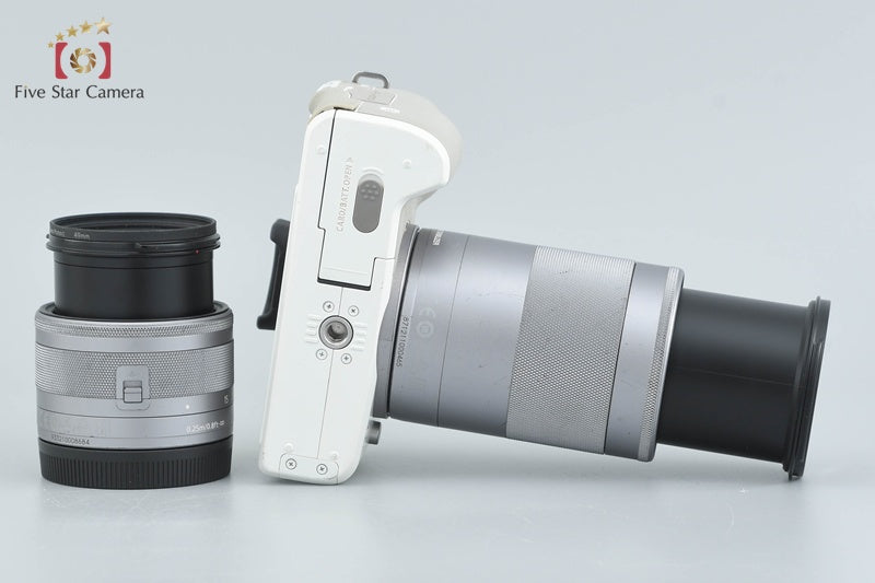 Canon EOS Kiss M2 White 24.1 MP EF-M 15-45 55-200 IS STM Lenses