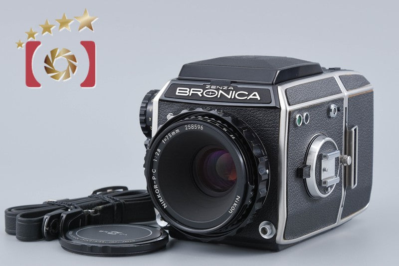 Zenza Bronica EC Black Medium Format Film Camera + Nikon NIKKOR-P.C 75mm f/2.8