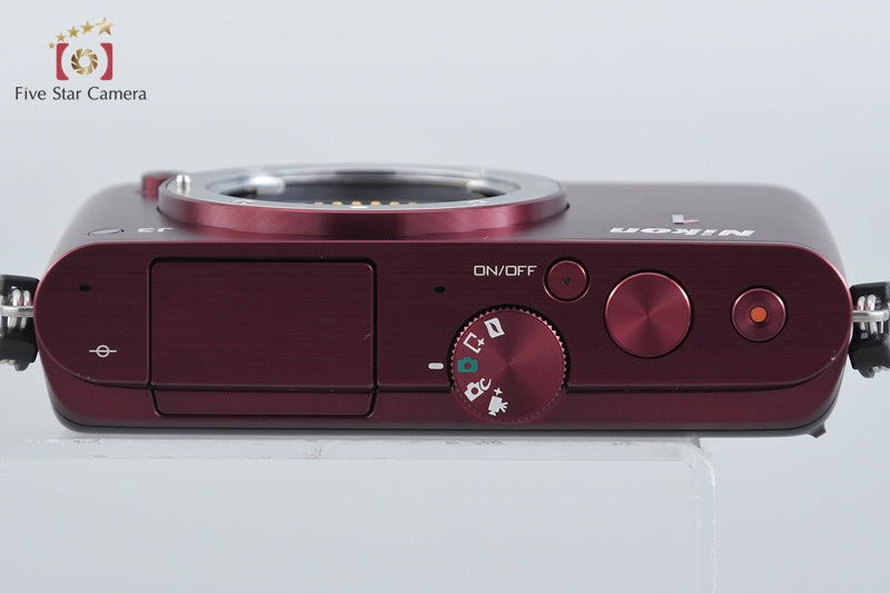 "Shutter count 1,336" Nikon 1 J3 Red 14.2 MP Mirrorless Digital Camera Body