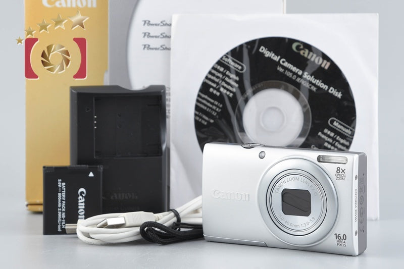 Canon PowerShot A4000 IS Silver 16.0 MP Digital Camera w/ Box