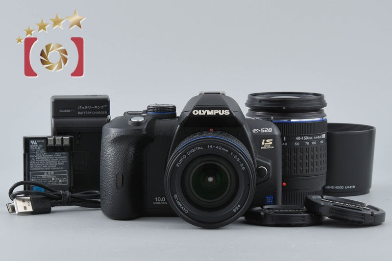 "Shutter count 2,515" Olympus E-520 10.0 MP DSLR 14-42 40-150 Lenses