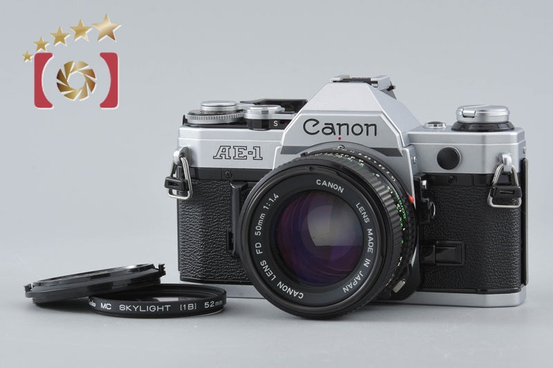 Canon AE-1 Silver 35mm SLR Film Camera + New FD 50mm f/1.4
