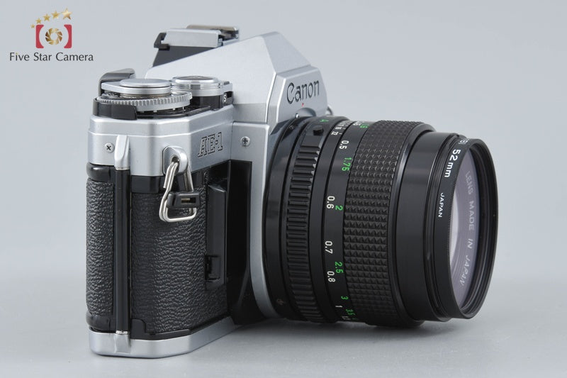 Canon AE-1 Silver 35mm SLR Film Camera + New FD 50mm f/1.4