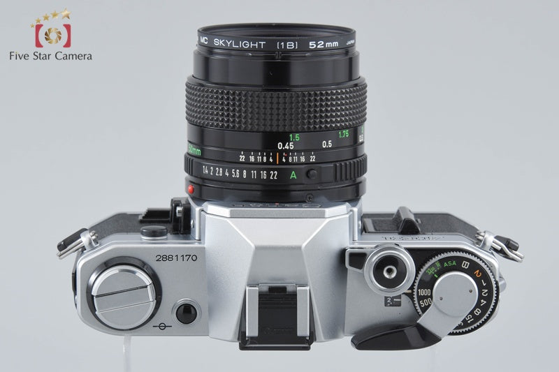 Canon AE-1 Silver 35mm SLR Film Camera + New FD 50mm f/1.4