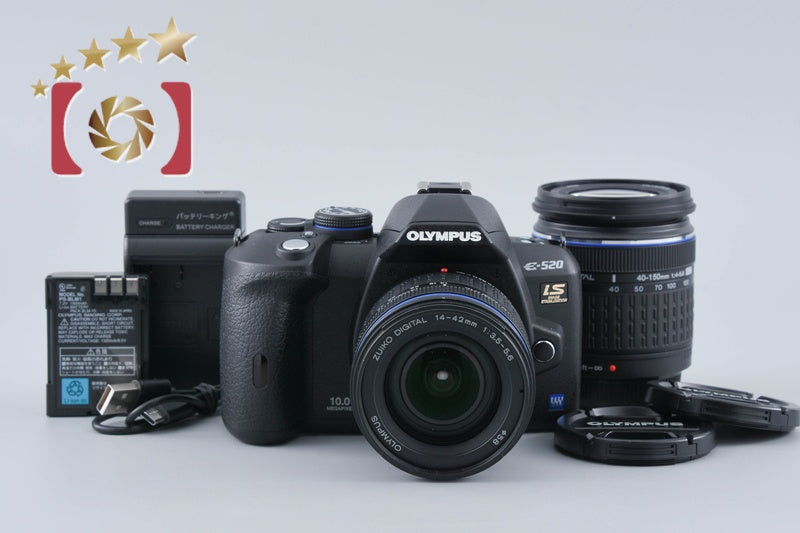 "Shutter count 155" Olympus E-520 10.0 MP DSLR 14-42 40-150 Lenses