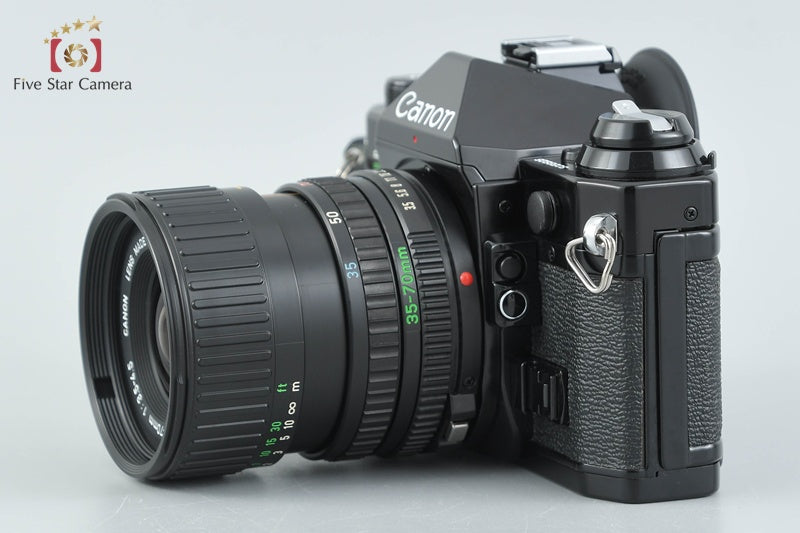 Canon AE-1 PROGRAM Black 35mm SLR Film Camera + New FD 35-70mm f/3.5-4.5