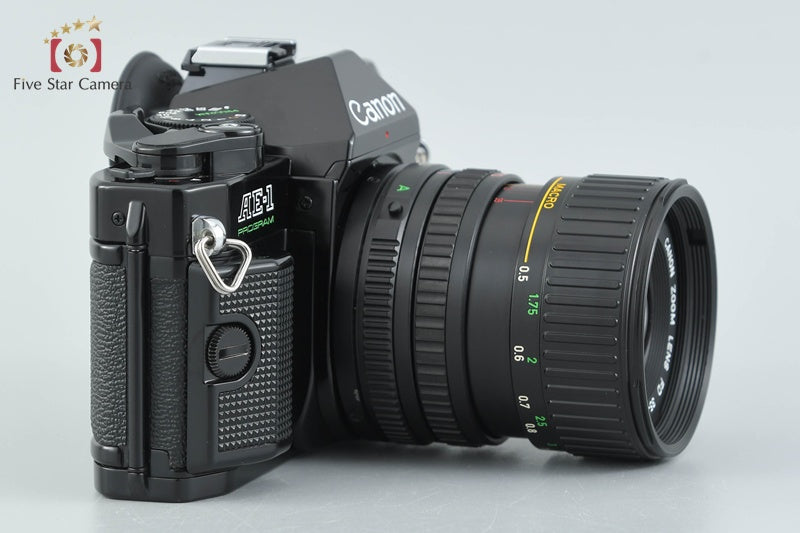 Canon AE-1 PROGRAM Black 35mm SLR Film Camera + New FD 35-70mm f/3.5-4.5