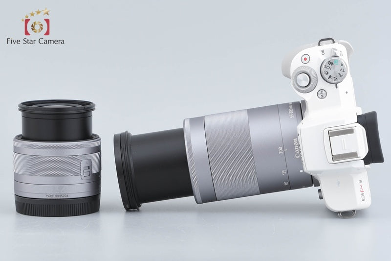 "Count 1,000" Canon EOS Kiss M / M50 White 24.0 MP 15-45 55-200 IS STM Lenses