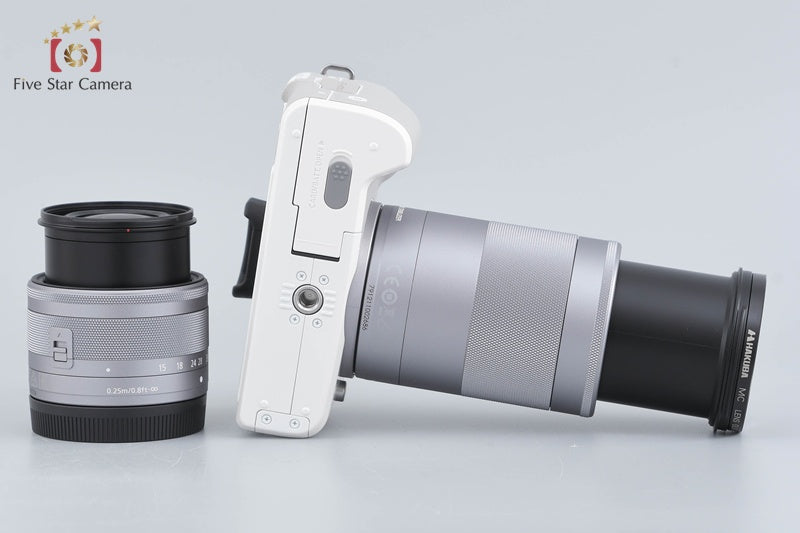 "Count 1,000" Canon EOS Kiss M / M50 White 24.0 MP 15-45 55-200 IS STM Lenses