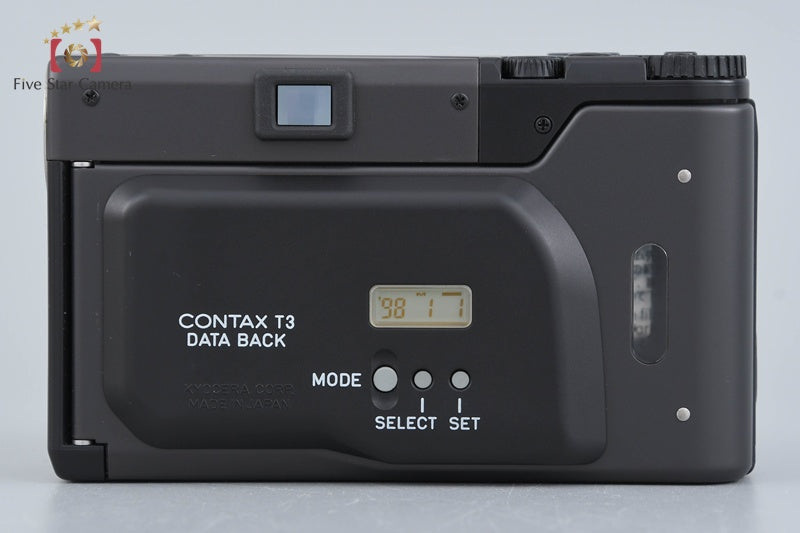 CONTAX T3 Titanium Black Single Teeth 35mm Point & Shoot Film Camera + Data Back
