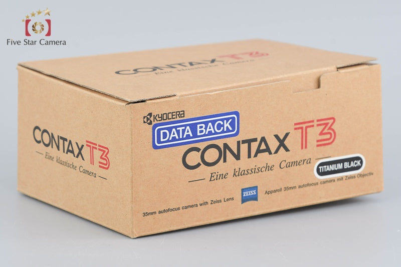 CONTAX T3 Titanium Black Single Teeth 35mm Point & Shoot Film Camera + Data Back