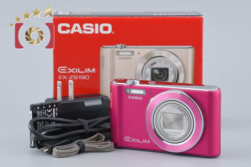 CASIO EXILIM EX-ZS190 Pink 16.1 MP Digital Camera w/ Box