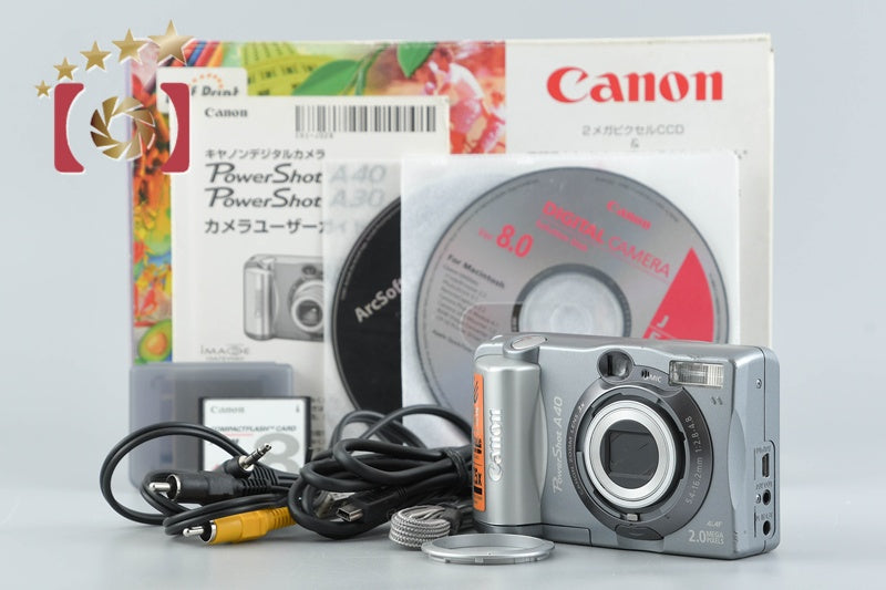 Canon PowerShot A40 Silver 2.0 MP Digital Camera w/ Box