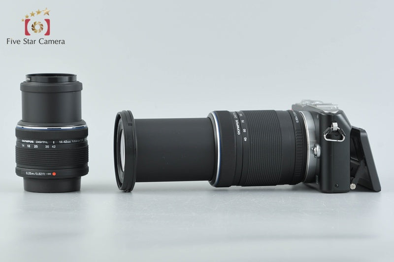 "Count 1,480" Olympus PEN Lite E-PL3 Black 12.3 MP 14-42 40-150 Lenses