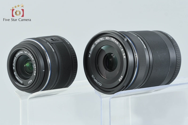 "Count 1,480" Olympus PEN Lite E-PL3 Black 12.3 MP 14-42 40-150 Lenses