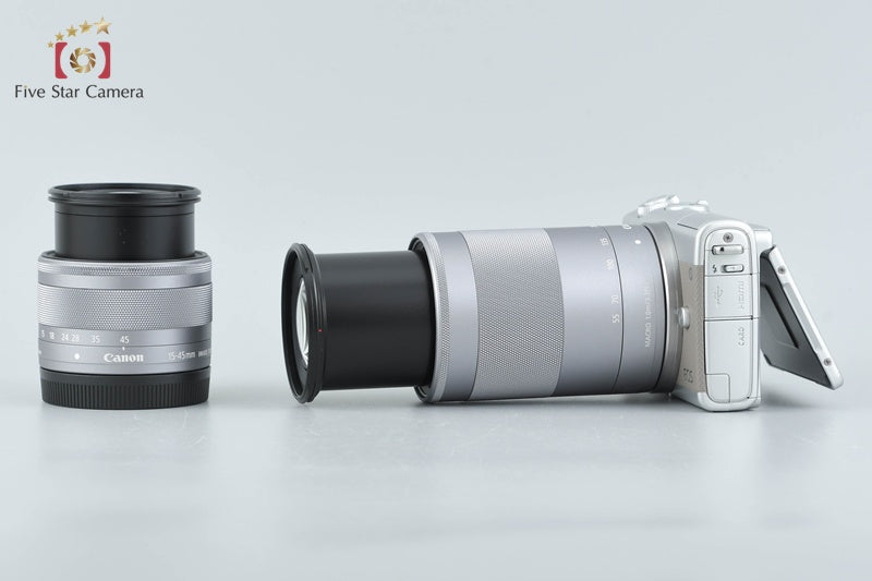 Canon EOS M100 Gray 24.2 MP Digital Camera EF-M 15-45 55-200 Lenses