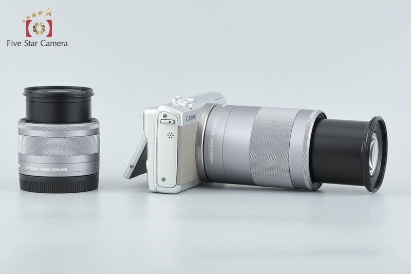 Canon EOS M100 Gray 24.2 MP Digital Camera EF-M 15-45 55-200 Lenses