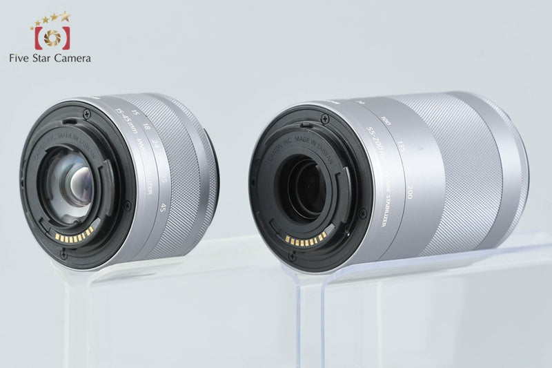 Canon EOS M100 Gray 24.2 MP Digital Camera EF-M 15-45 55-200 Lenses