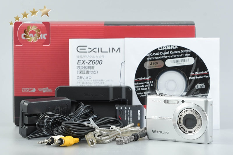 Casio EXILIM ZOOM EX-Z600 Silver 6.0 MP Digital Camera w/ Box