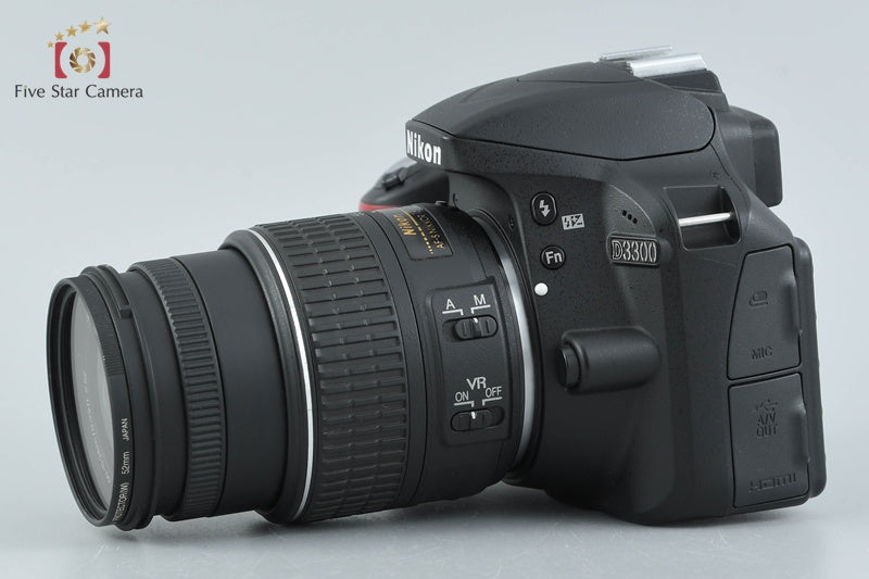 "Shutter count 2,434" Nikon D3300 Black 24.2 MP DSLR 18-55mm VR II Lens