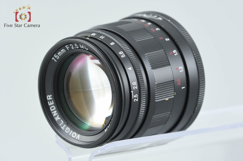 Voigtlander COLOR-HELIAR 75mm f/2.5 MC Black L39 LTM Leica Thread Mount Lens