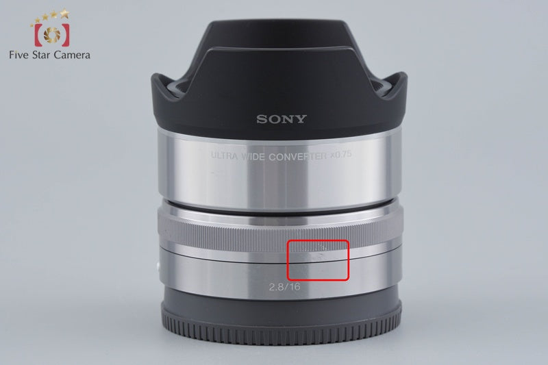 SONY E 16mm f/2.8 SEL16F28 + VCL-ECU1 Ultra Wide Converter 0.75x