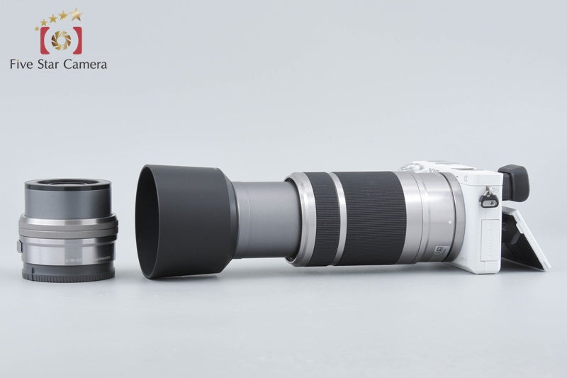 Sony α6000 ILCE-6000 White 24.3 MP 16-50 55-210 Lenses [Multiple Languages]