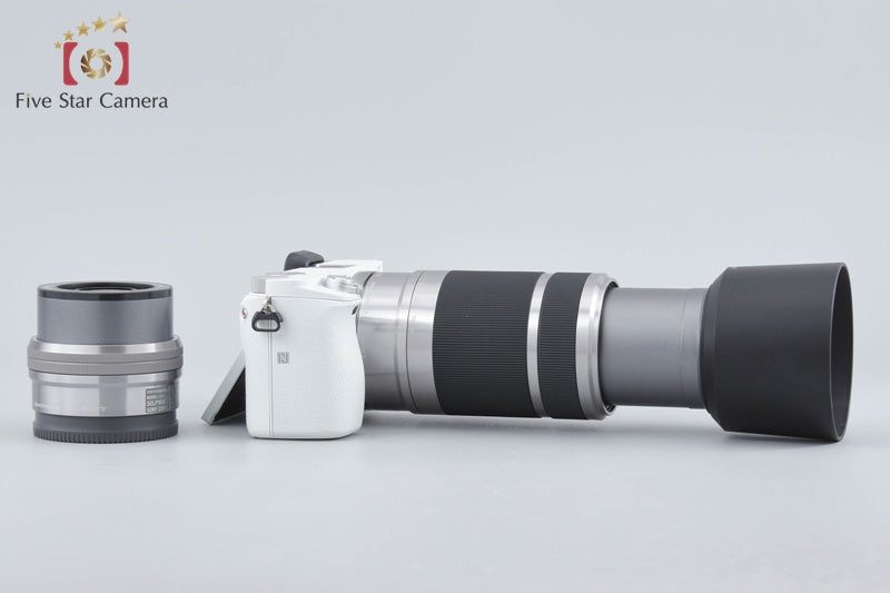 Sony α6000 ILCE-6000 White 24.3 MP 16-50 55-210 Lenses [Multiple Languages]