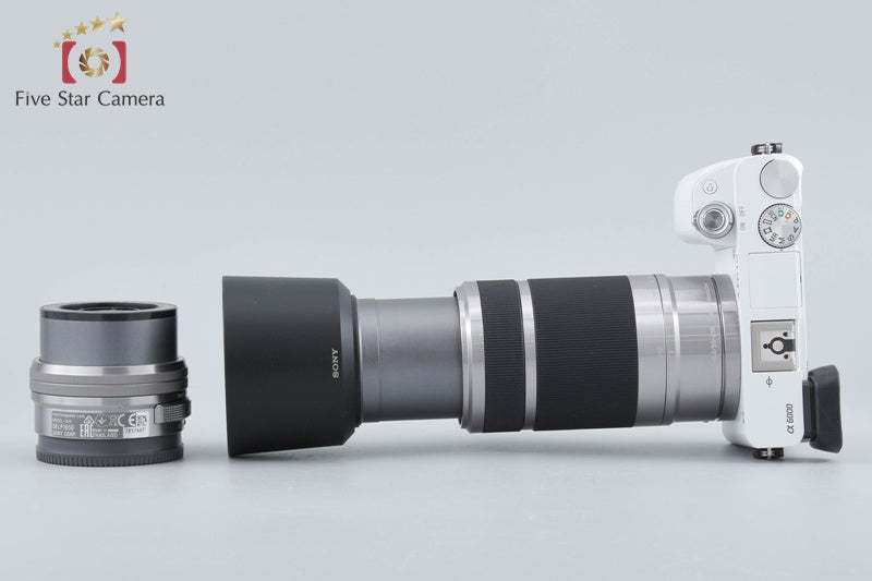 Sony α6000 ILCE-6000 White 24.3 MP 16-50 55-210 Lenses [Multiple Languages]
