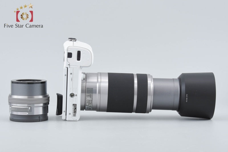 Sony α6000 ILCE-6000 White 24.3 MP 16-50 55-210 Lenses [Multiple Languages]